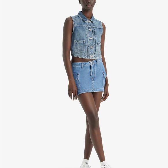 Levi's Blue Denim Cargo Mini Skirt - Picture 5 of 5